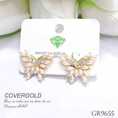 Aretes de mariposa en covergold