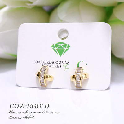 Aretes con circones en covergold