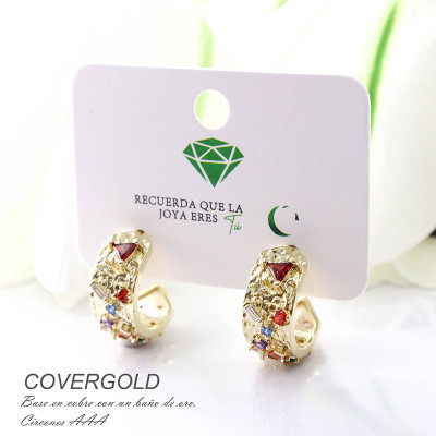 Aretes con circones en covergold