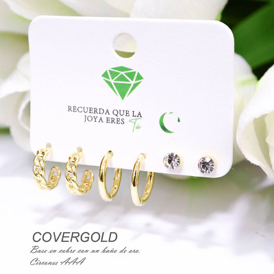 Set de aretes en covergold