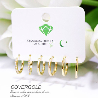 Set de aretes en covergold