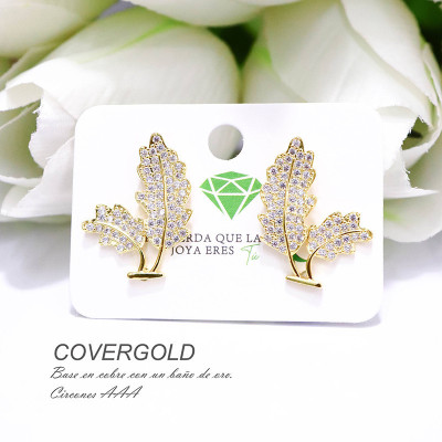 Aretes de flor circones en covergold