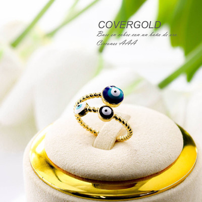 Anillo de ojo turco en covergold