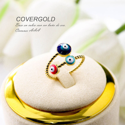 Anillo de ojo turco en covergold