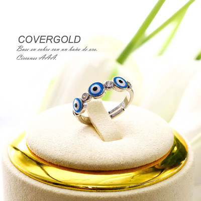 Anillo de ojo turco en covergold