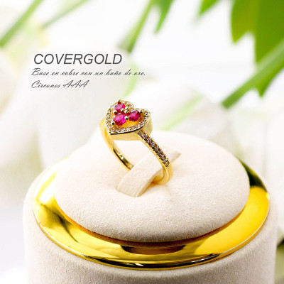 Anillo de circones en covergold