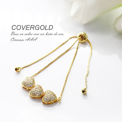 Pulsera en covergold con baño en Rodio