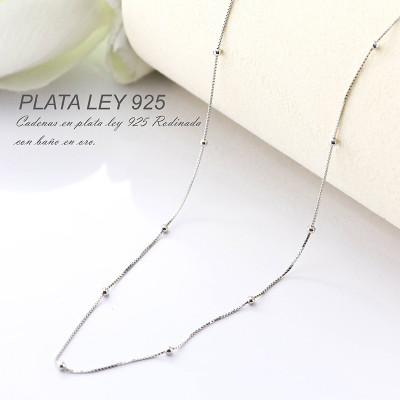 Collar en plata ley 925 con baño en Rodio