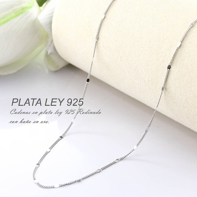 Collar en plata ley 925 con baño en Rodio