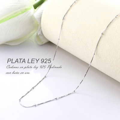 Collar en plata ley 925 con baño en Rodio