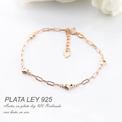 Pulsera en plata ley 925 con baño en Rodio