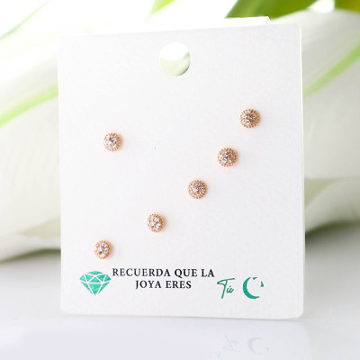 Aretes en plata ley 925 con baño en Rodio