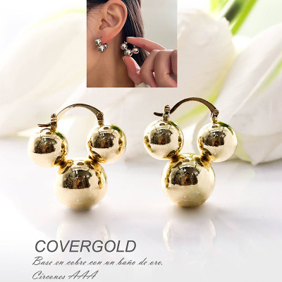 Aretes en covergold con baño en Rodio