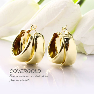 Aretes en covergold con baño en Rodio
