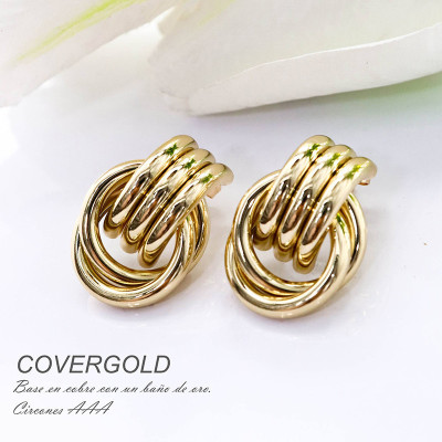 Aretes en covergold con baño en Rodio