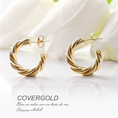 Aretes en covergold con baño en Rodio