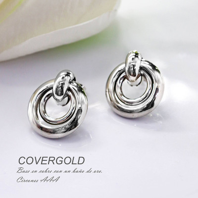 Aretes en covergold con baño en Rodio