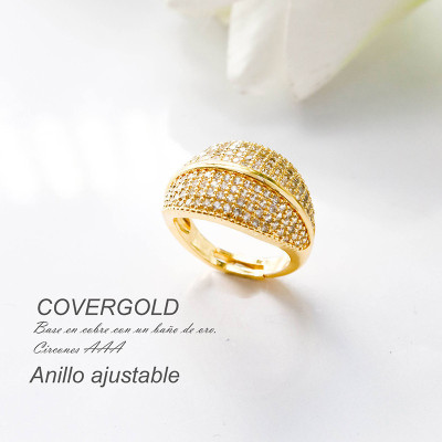 Anillo en covergold con baño en Rodio