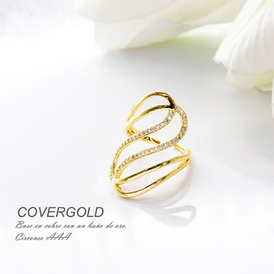 Anillo en covergold con baño en Rodio