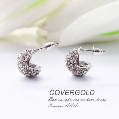 Aretes en covergold con baño en Rodio