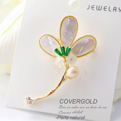 Broches en covergold con baño en Rodio