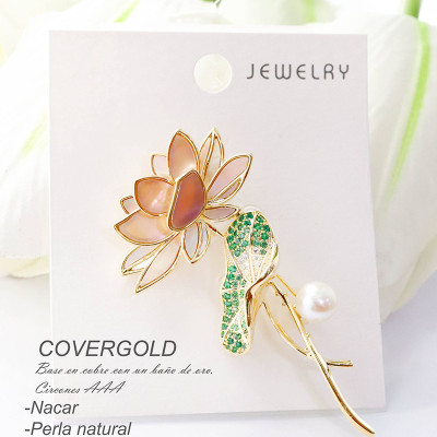 Broches en covergold con baño en Rodio