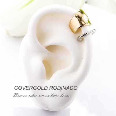 Earcuff en covergold con baño en Rodio
