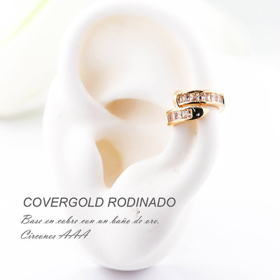 Earcuff en covergold con baño en Rodio