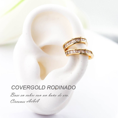Earcuff en covergold con baño en Rodio