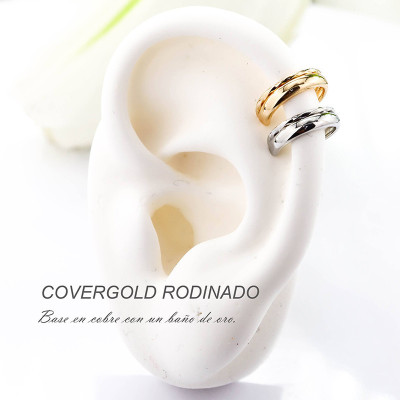 Earcuff en covergold con baño en Rodio