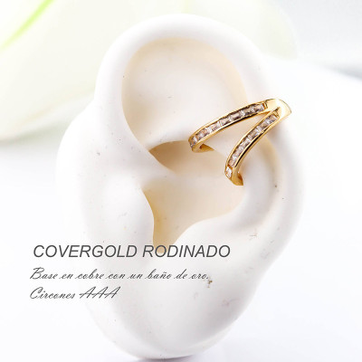 Earcuff en covergold con baño en Rodio