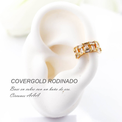 Earcuff en covergold con baño en Rodio