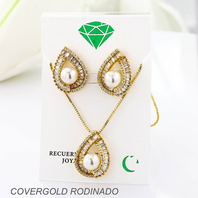 Set en covergold con baño en Rodio