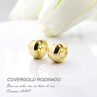 Candongas en covergold con baño en Rodio