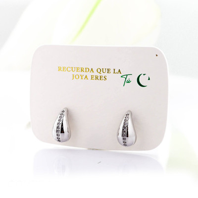 Aretes en covergold con baño en Rodio