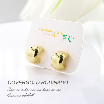 Aretes en covergold con baño en Rodio