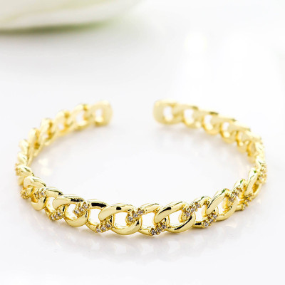 Pulsera en covergold con baño en Rodio