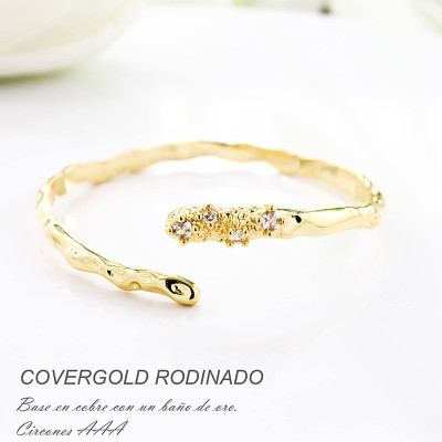 Pulsera en covergold con baño en Rodio