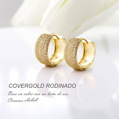 Candongas en covergold con baño en Rodio