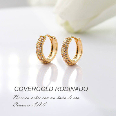 Candongas en covergold con baño en Rodio