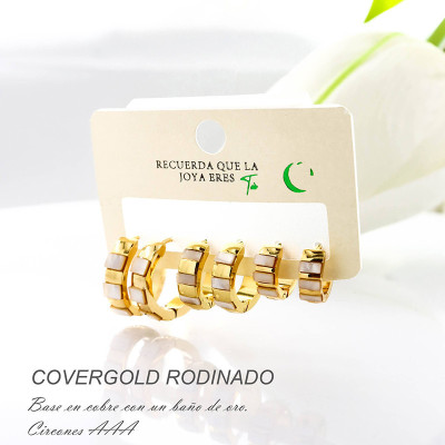 Set x 3 de candongas en covergold con baño en Rodio