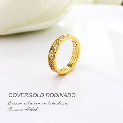 Anillo en covergold con baño en Rodio