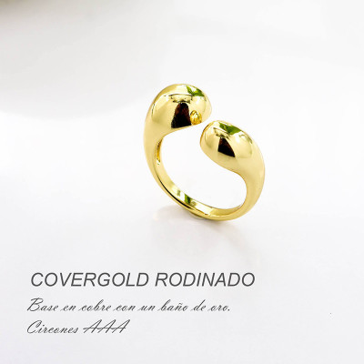 Anillo en covergold con baño en Rodio