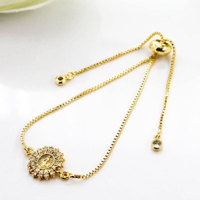 Pulsera de la virgen de Guadalupe en covergold con baño en Rodio