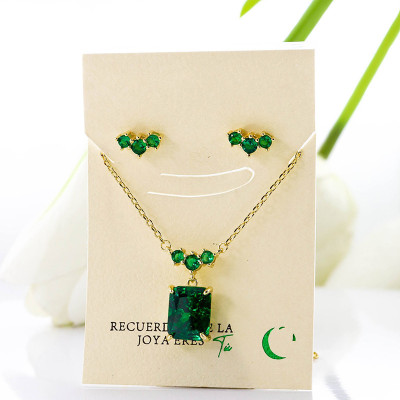 Set collar y aretes en Rodio