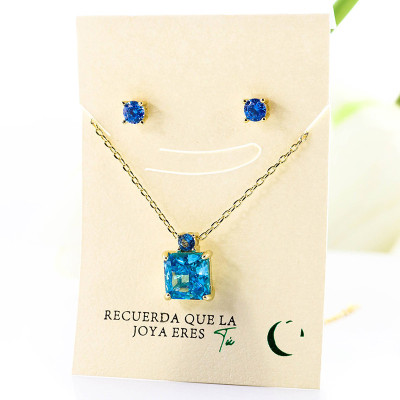 Set collar y aretes en Rodio