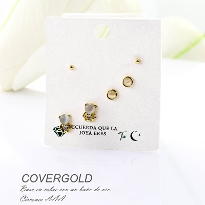 Set x 3 aretes de oso en Rodio