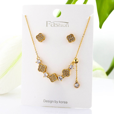 Set collar y aretes en Rodio