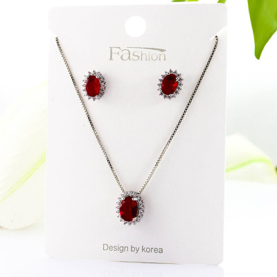 Set collar y aretes en Rodio