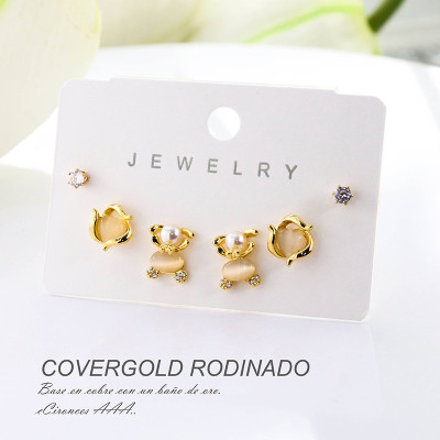 Set x 3 aretes de oso en Rodio